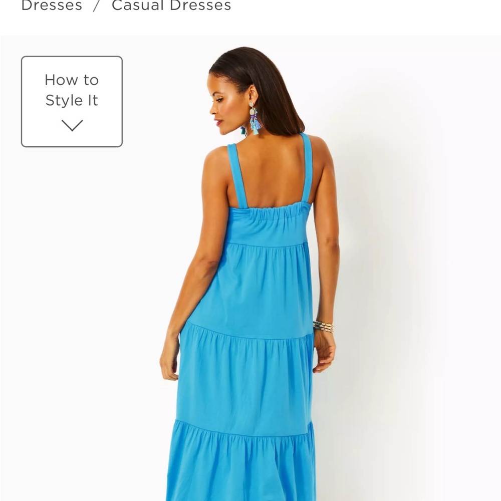 NEW WITH TAGS!! Classic Lilly sky blue midi sundress- perfect for day or night!